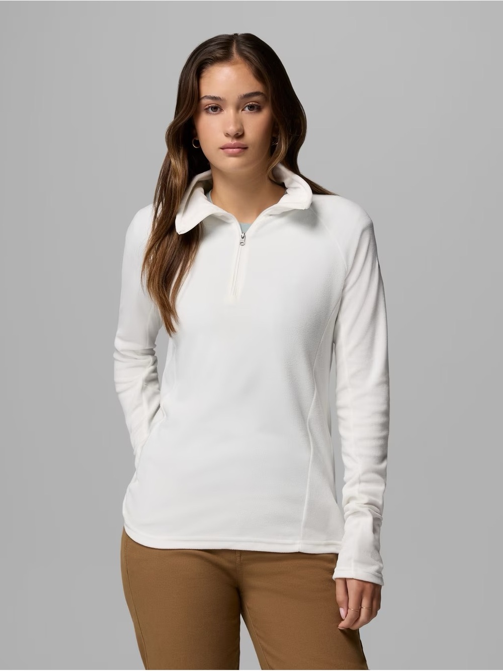 Columbia White Quarter-Zip Fleece